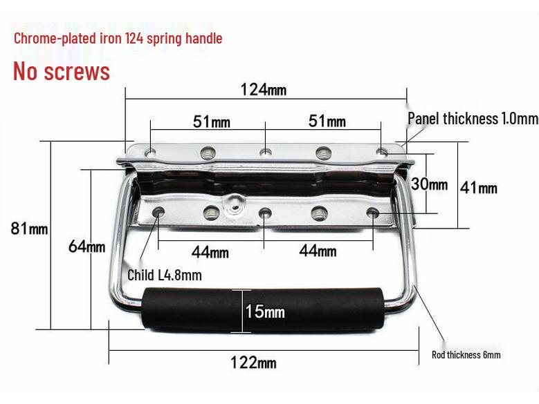 304 Stainless Steel Spring-Loaded Folding Handle for Aluminum Tool Box