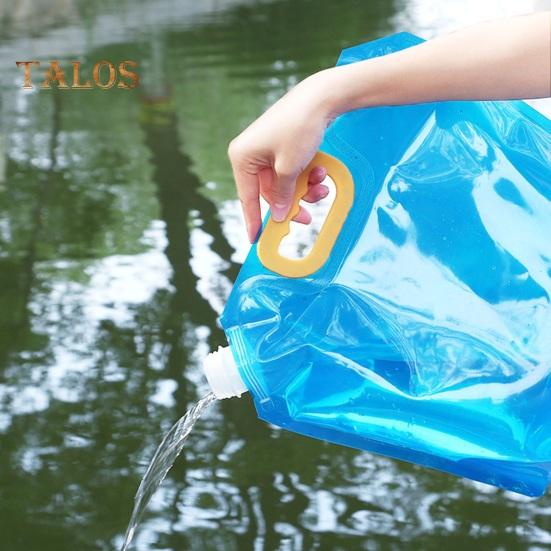 4 Pcs Foldable Water Bag for Outdoor Activities Leak-Proof Lightweight 10L Large Capacity Multifunctional Water Storage Bag for Camping Traveling