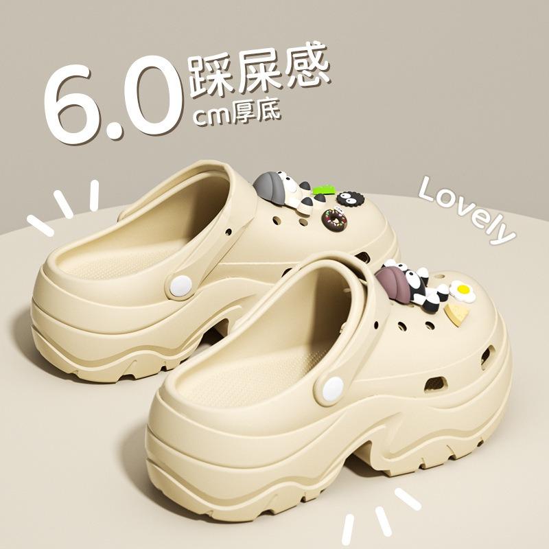7.0CM small man height-increasing thick-soled hole shoes summer beach slippers can be worn outside high-end cool slippers women's models