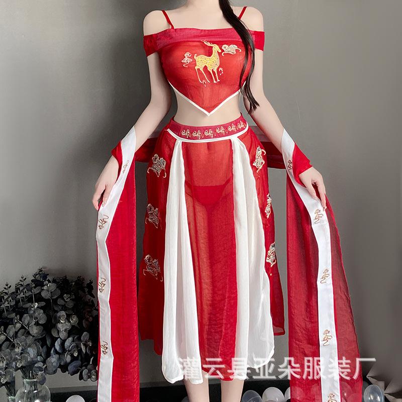 Erotic underwear women's sexy pajamas antique Hanfu temptation cheongsam uniform flirting hot suit