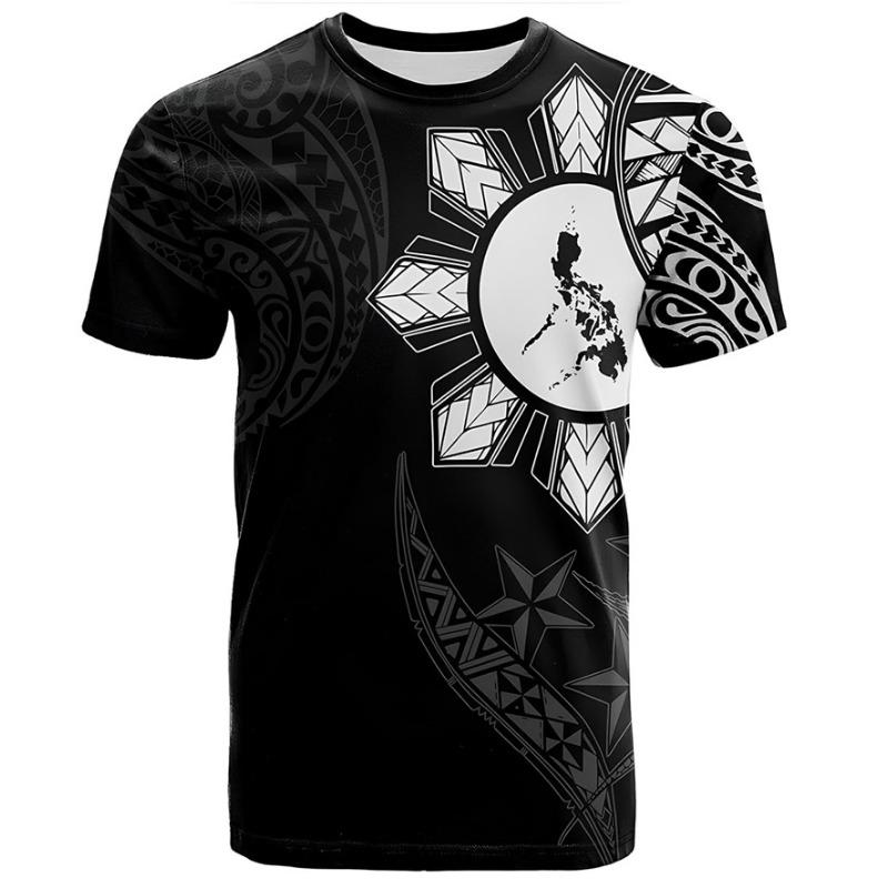 Nové 3D tričko s potiskem vlajky Filipín Erb Filipín Duchovní totem Grafická trička pro muže Vintage top