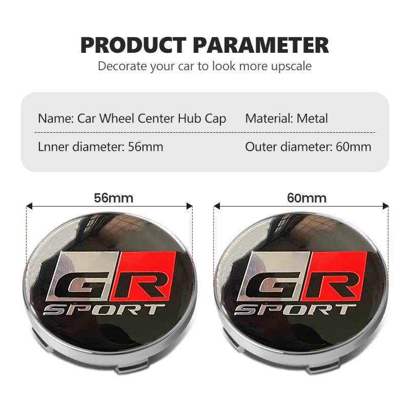 For Toyota 4pcs/set 3D Car Wheel Center Hub Caps Sticker Auto Emblem Wheel Center Cap chr Corolla Camry rav4 Yaris hilux prius MO0
