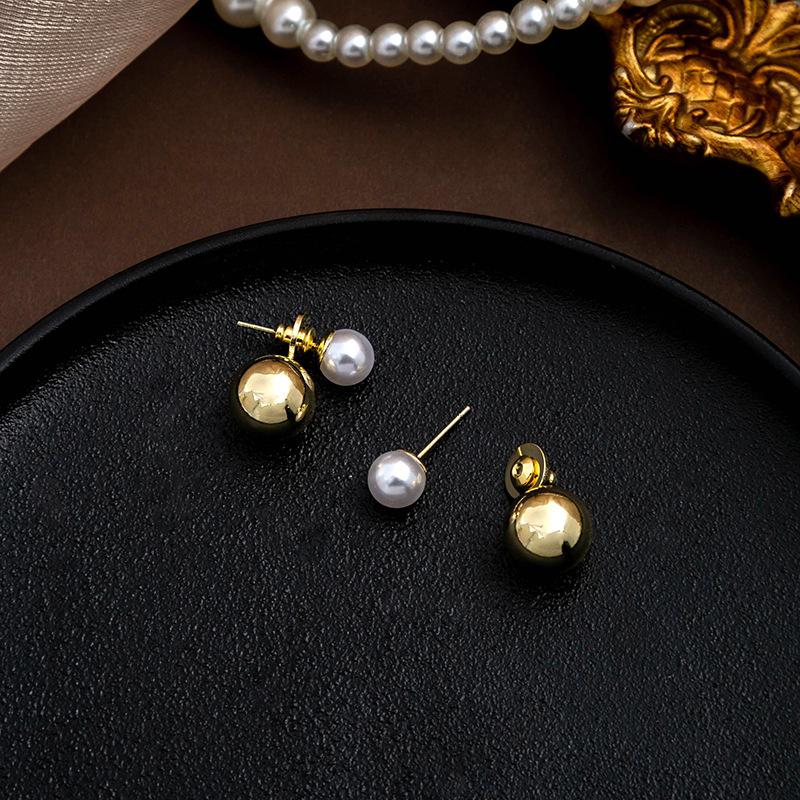 Silbernadel-Perlenohrringe: Geometrischer, Herzförmiger & Ovaler Stil, Zwei Tragevarianten für Damen