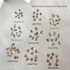 Caramel Brown Sparkling Zirconia Nail Art Decorations: Mini Marquise, Water Drop, and Heart Shapes