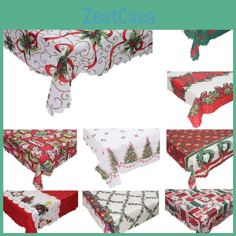 Fashionable Christmas Tablecloth Rectangular Polyester Holiday Home Decoration 150x180cm