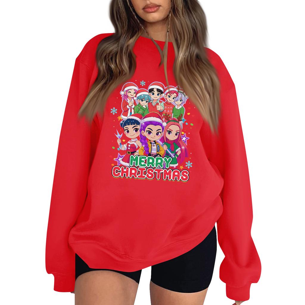 Women's Fashion Long-Sleeve Pullover Sweatshirt With Fun Movie-Themed Print