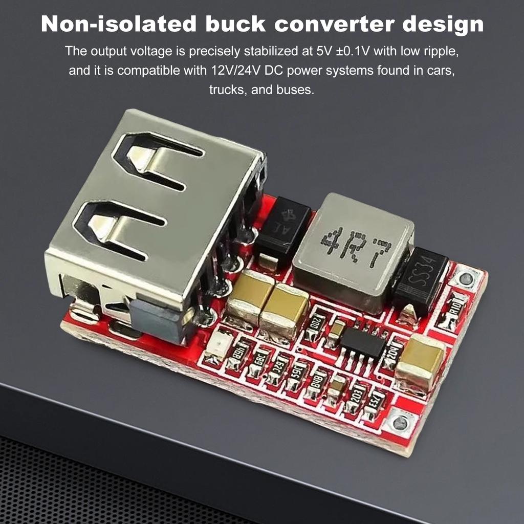 DC-DC Step-Down Module USB-A Output Charger Steps Downed Power Modules Power Adjustable Converter for Voltage Regulation