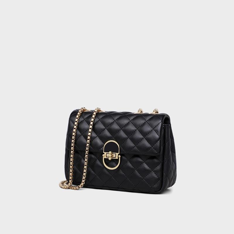 Bag Women's Autumn and Winter New Messenger Bag Leather Light Luxury Niche High-end Chain Bag Small Bag