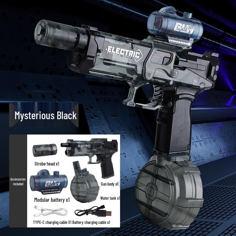 Large Capacity Electric Water Gun Toy for Kids - Continuous Spray and Fire Light Effects