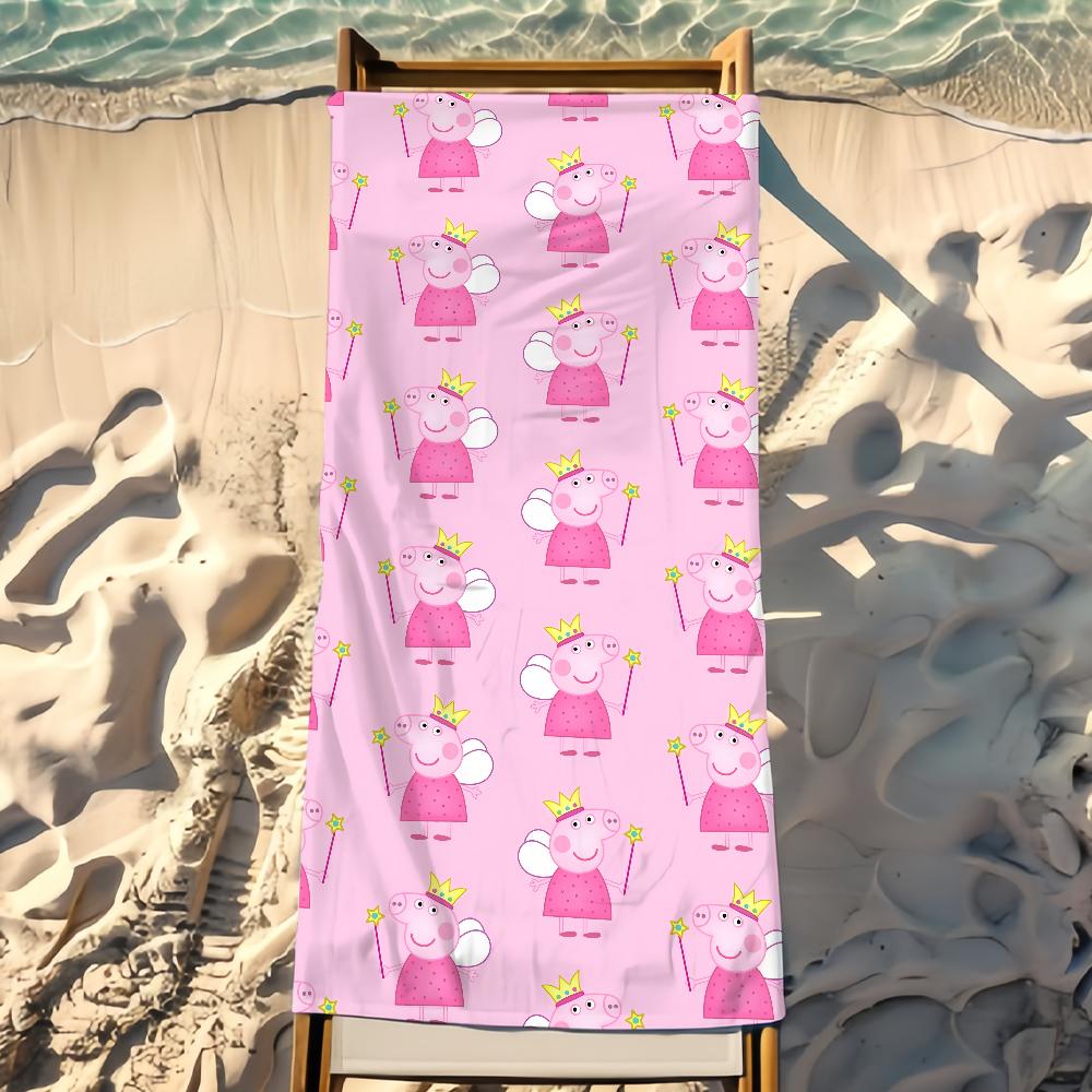 Cartoon P-Peppa Towel P-Pig Beach Towel Travel Lightweight Skin Friendly for Pool Beach Camping Cruise Summer