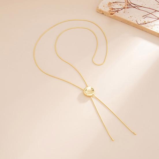 Women Y Necklace, with Pendant Tassel, Adjustable Gold Snake Bone Chain, Pull-Out Design Anti-Oxidation Alloy Jewelry