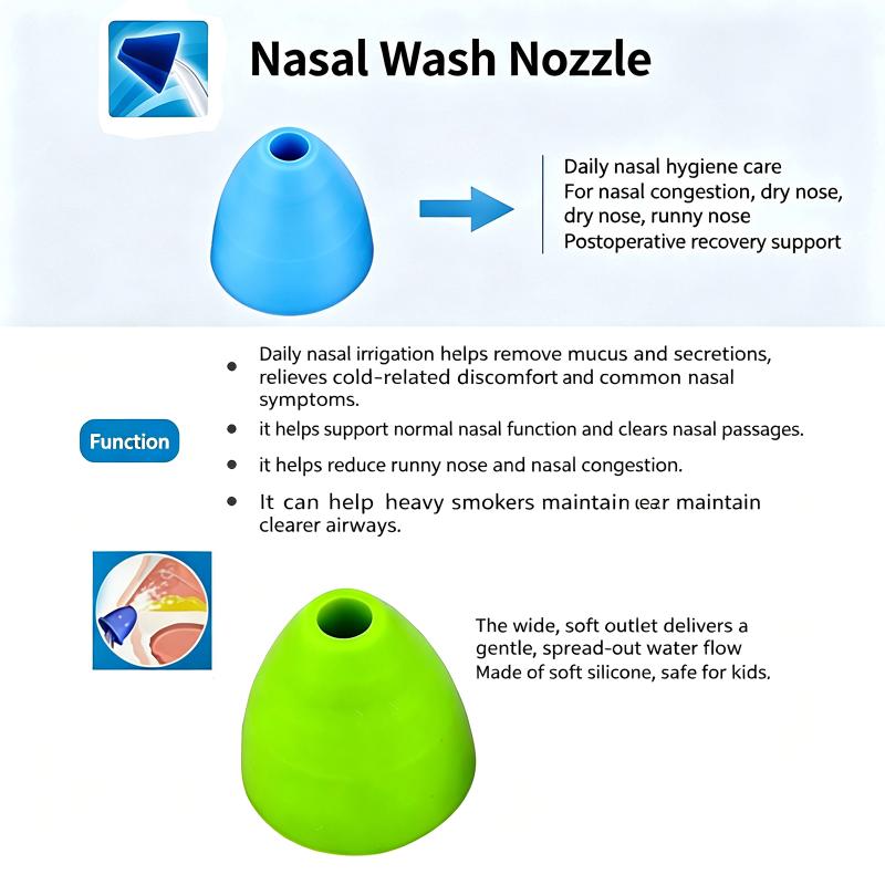 10Pcs Mucus Remover Nasal Soft Silicone Nasal Irrigator Heads Tips Nozzles Replacement Washing Nose Rinse Cleaner Accessories