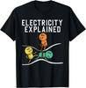 Elettricità Spiegata Ohm Volt Amp Grafica Divertente di Fisica Maglietta Casual a Maniche Corte per Uomo e Donna