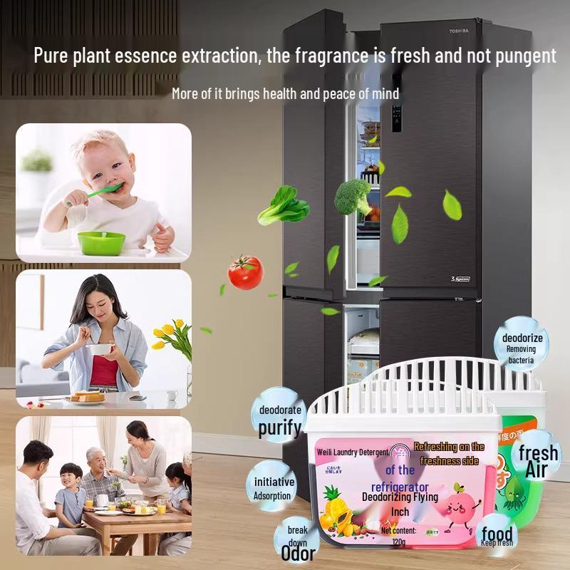 Two-Pack Refrigerator Deodorizer with Activated Carbon for Odor Removal and Purification