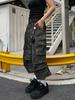Unisex American Retro Camo Wide-Leg Mid-Length Jeans
