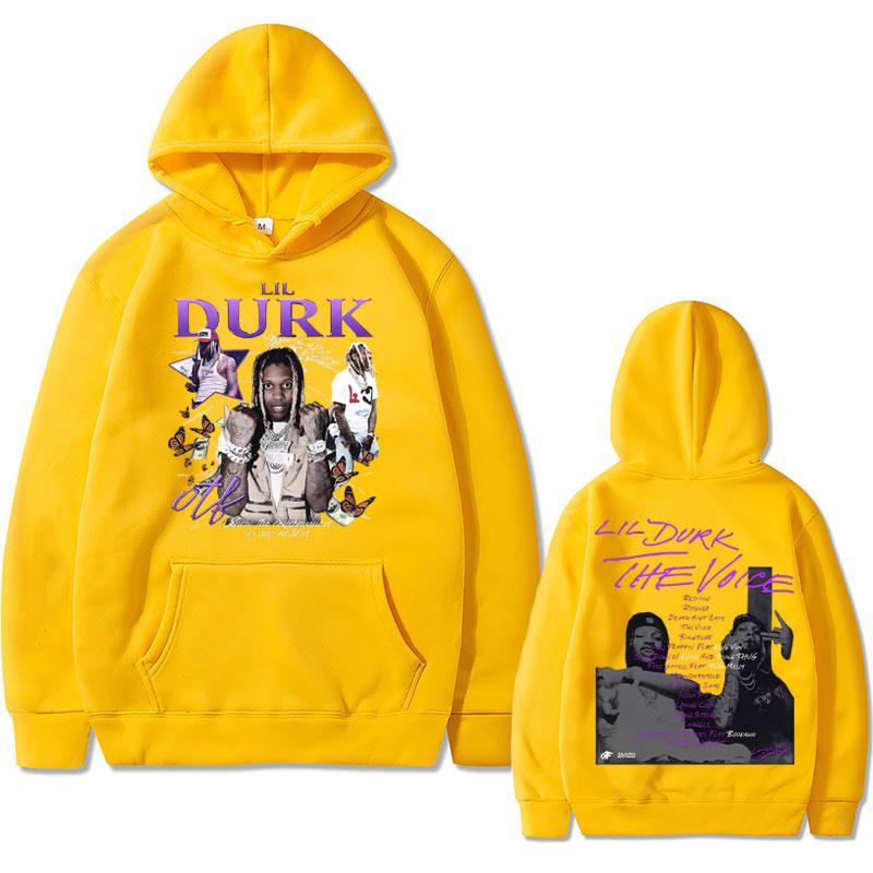 Rapper Lil Durk Grafikdruck Hoodie Herren Damen Hip Hop Mode Vintage Kapuzenpullover Herren Oversized Fleece Baumwolle Hoodies