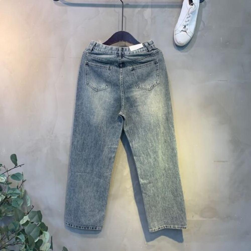 C S In The Room Ykk Zipper waShed Straight Wide Denim pantS 3 Color