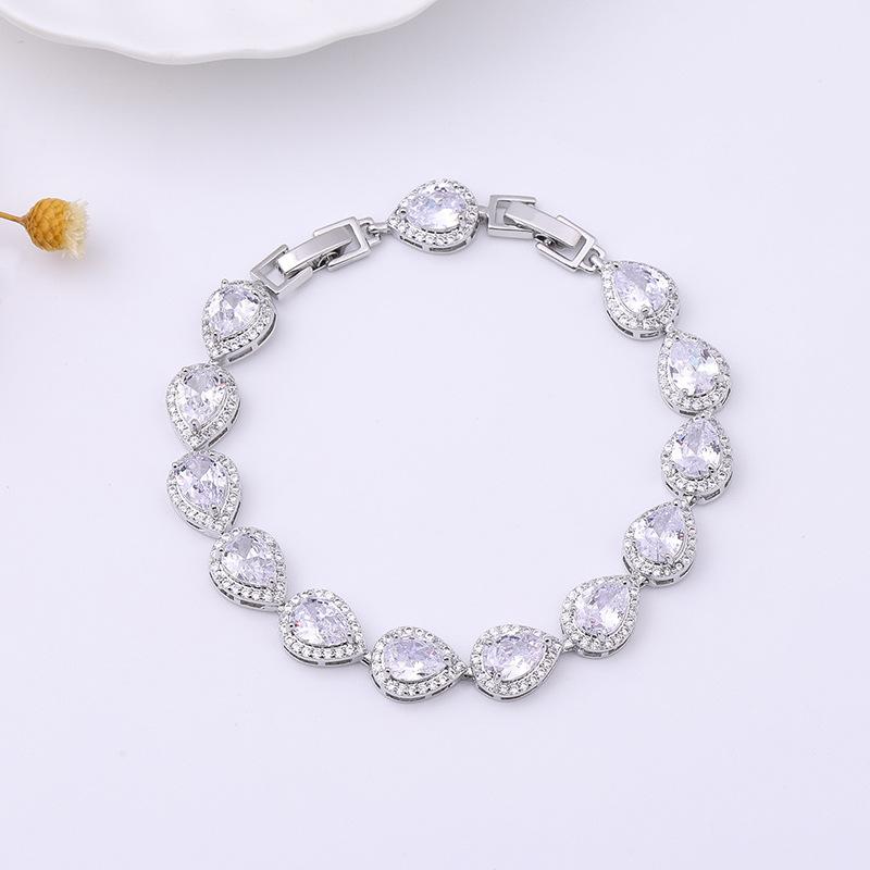 Inlaid Zircon Bracelet Women's Small Fresh Artificial Water Drop Gemstone Women's Colored Treasure Bracelet