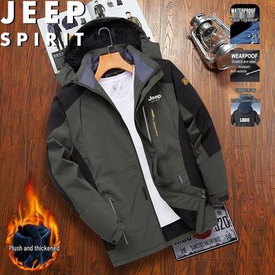 Jaqueta corta-vento com capuz para atividades ao ar livre masculina JEEP SPIRIT