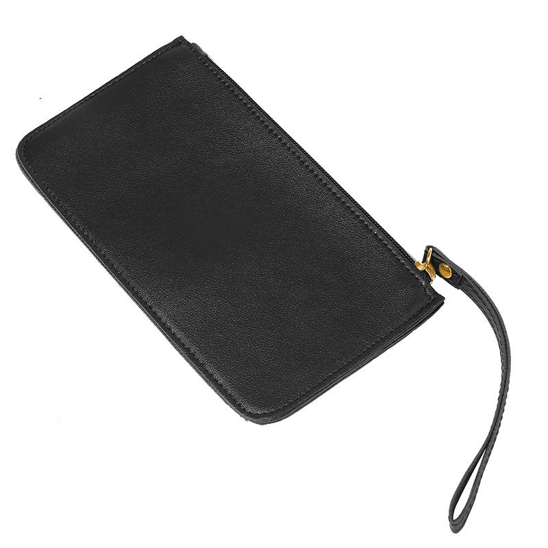 Women's Vintage Long Wallet PU Leather Zipper Soild Color Large Capacity Card Holder Clutch Purse Bag