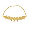 Bridal Hair Accessory With Gold Alloy Simulation Crystal Dangle Head Chain For Wedding And Formal Events