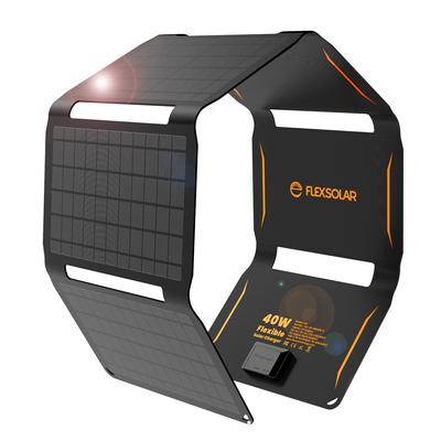 FlexSolar פאנל סולארי 40W מטען סולארי יציאת פלט USB3 מטען סולארי עמיד למים עמיד לאבק טעינה מהירה הספק נייד תואם DC/PD40W/QC3.0