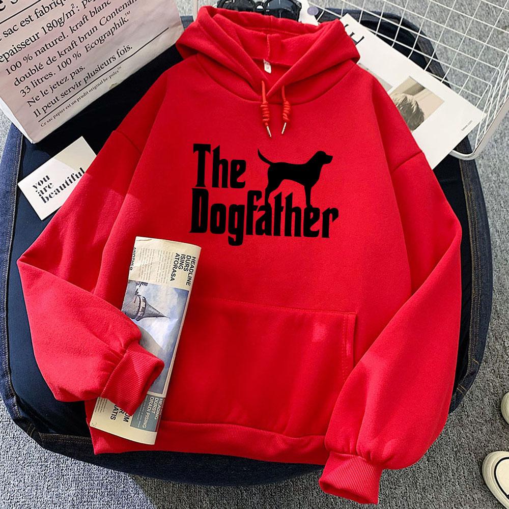Graphic Clothes The Dogfather Cartoon Printing Sweatshirts Roupas Femininas Moletom Winter Fleece Long Sleeve Pullovers Women