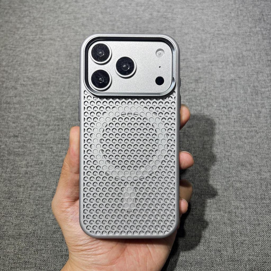 Apple 17 Heat Dissipation Magnetic Case for iPhone Pro Max: Ultra-thin, Honeycomb Design, Large Hole, Hard Shell for iPhone 13/14/15/16 Pro.