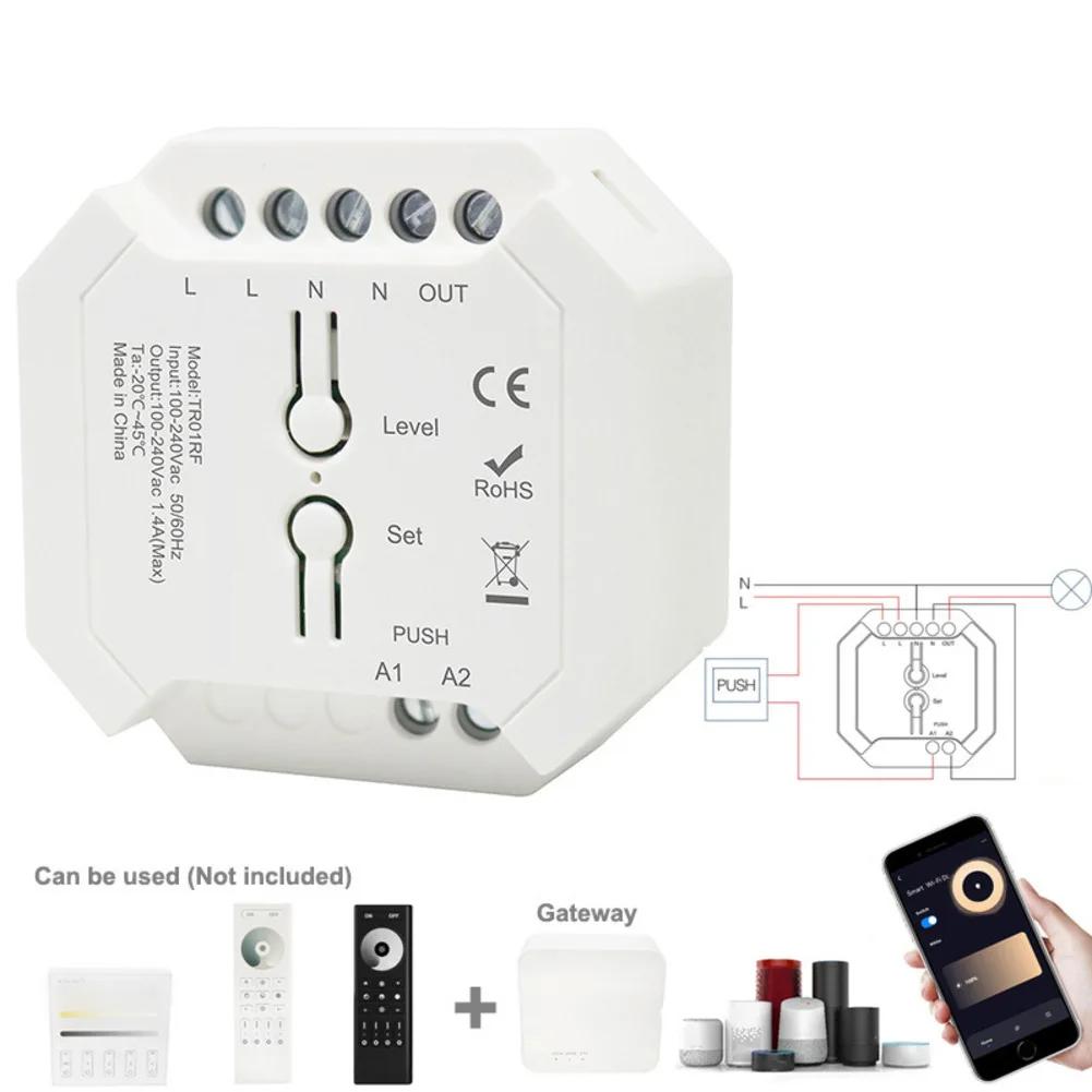 

4-zone Wireless AC Triac LED Dimmer 110V 220V 230V Push Switch 2.4G RF Dimming Remote Control For Incandescent Halogen Lamp