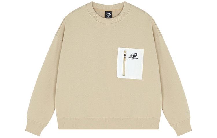 New Balance Sweatshirts Women's Beige Crew Neck Moderate Regular AWT13325-BEI