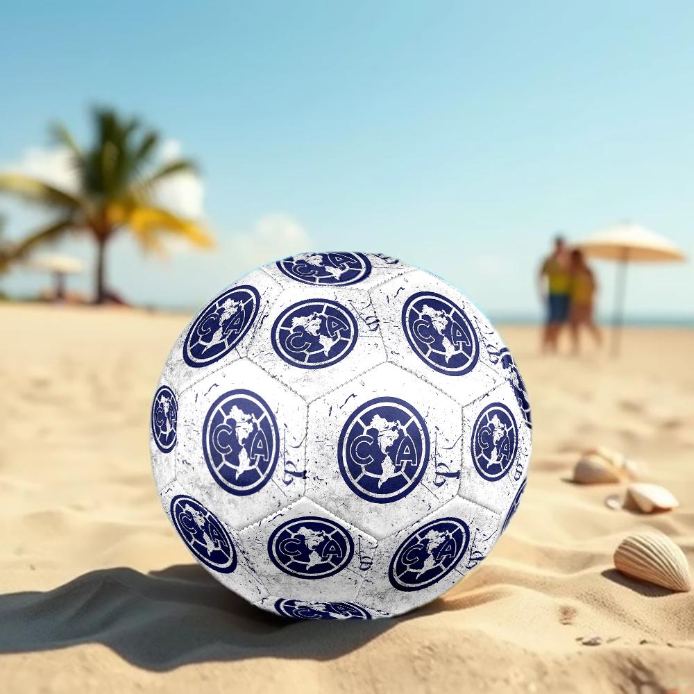 Club America Logo Soccer Ball, Colorful, Suitable for All Ages, Machine-stitched, PVC Material, Competition Grade, Durable and High Bounce
