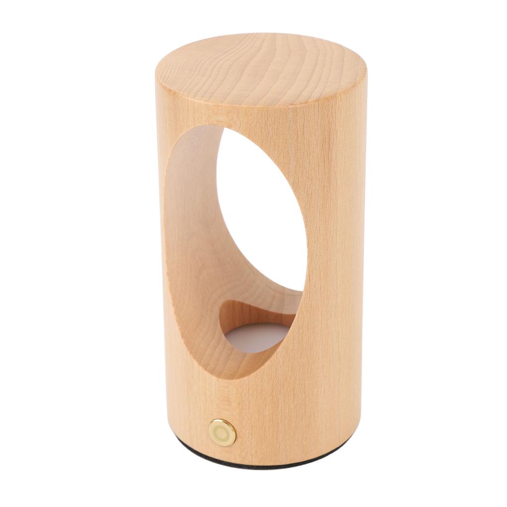 Baby Night Light Rechargeable LED Bedside Dimmable Wooden Table Lamp Kids Touch Lights for Nursery B