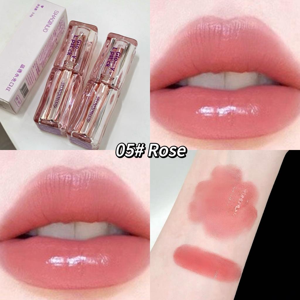 SHAQINUO Rossetto Lucido Trasparente Cristallo