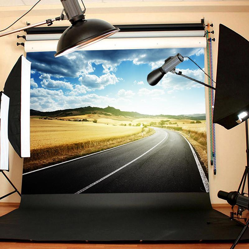 150*100cm/225*150cm Natural Scenery Photography Background Highway Landscape Travel Photo Backdrops Studio Props