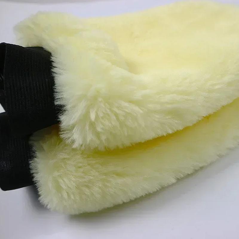 Double-Sided Plush Car Wash Gloves Wiping Car Imitation Wool Gloves Soft Thickened Car Cleaning Tools Portable Cleaning Supplies