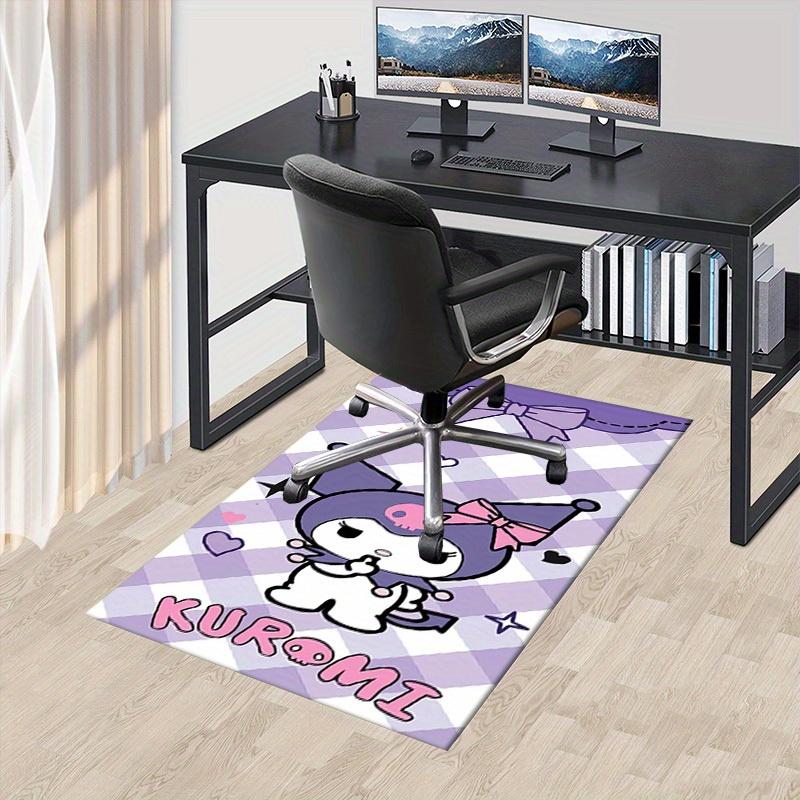

1pc Cute Kuromi Plush Toy Office Carpet Under Chair Mat Gift Universal Decorative Rug for Room Bedroom Living Room Sofa Floor Decoration Bir 60cm by 90cm