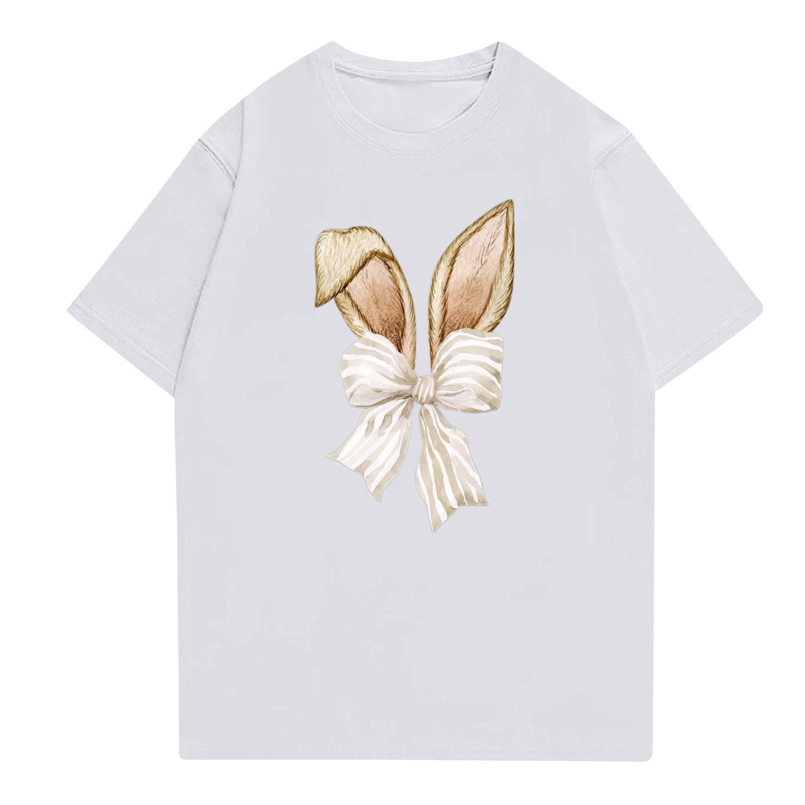 

Женская повседневная футболка с круглым вырезом и короткими рукавами с принтом XXL белый