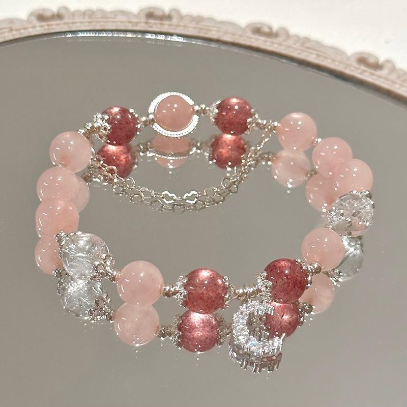 Brățară cu mărgele de cristal dulce de modă pentru fete Brățări cu pandantiv cu stea și lună Accesorii de bijuterii Cadouri de prietenie