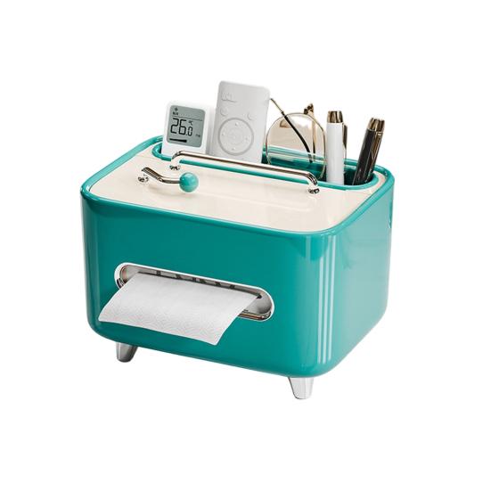 Tissue Box with Remote Control Storage Top Space Multifunctional Organizer High Feet Moisture-proof Design Tissue Holder