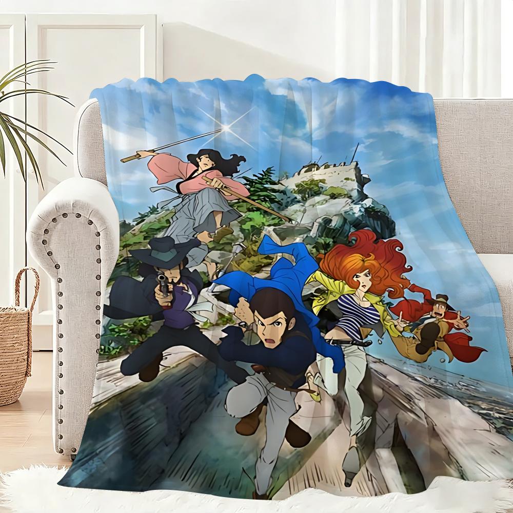 Lupin the Third anime Throw Lightweight 240g Flannel Blanket Soft Skin-friendly for Summer Cooling