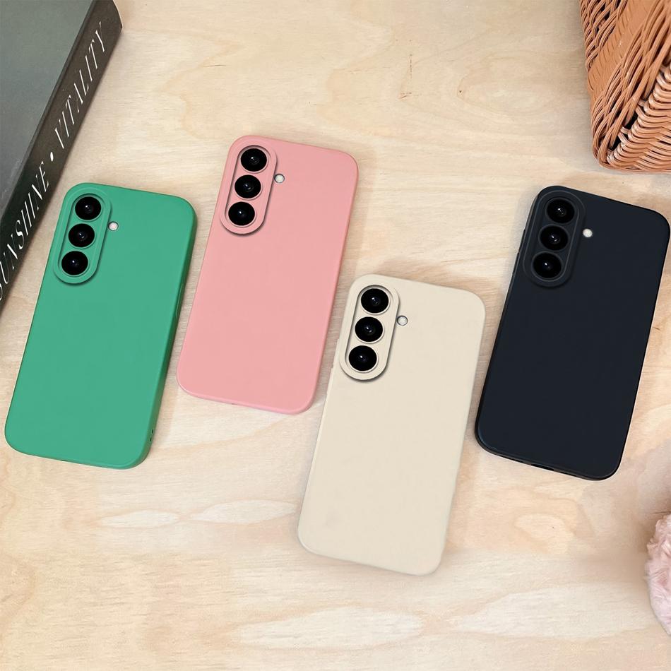 Solid Color Phone Case For Samsung Galaxy S26 / S26 Plus / S26 Ultra Funda Soft Liquid Silicone Shockproof Protective Back Cover