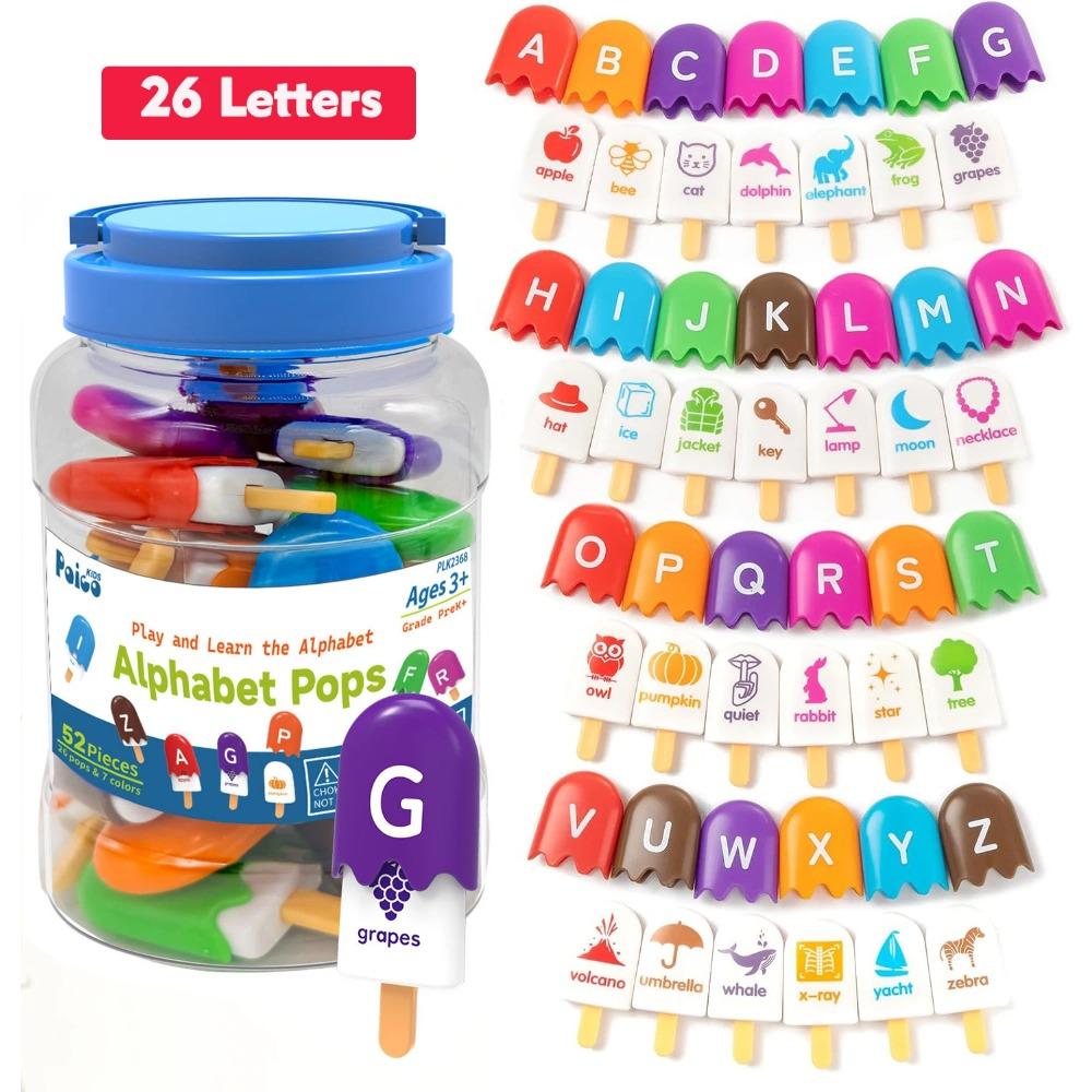 ABC Alphabet Learning Toys Letters Animal Matching Puzzle Toy Ice Cream Color Sorting Activity Montessori Educational Kids Toys