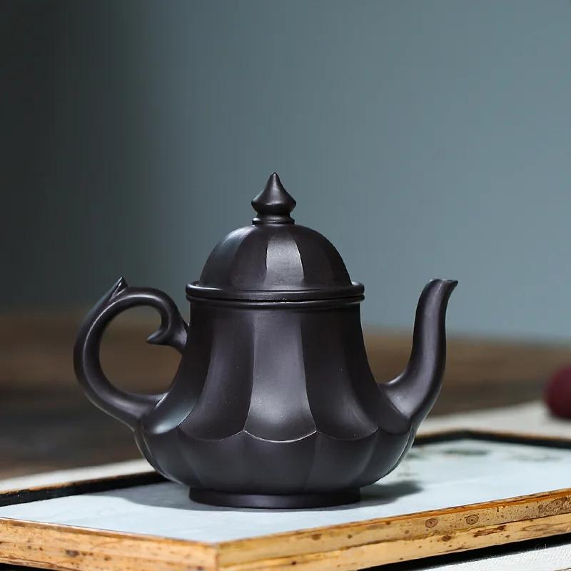 190ml Yixing Purple Clay Teapots Raw Ore Black Mud Tea Pot Creative Handmade Kettle Chinese Famous Zisha Teaware Customized