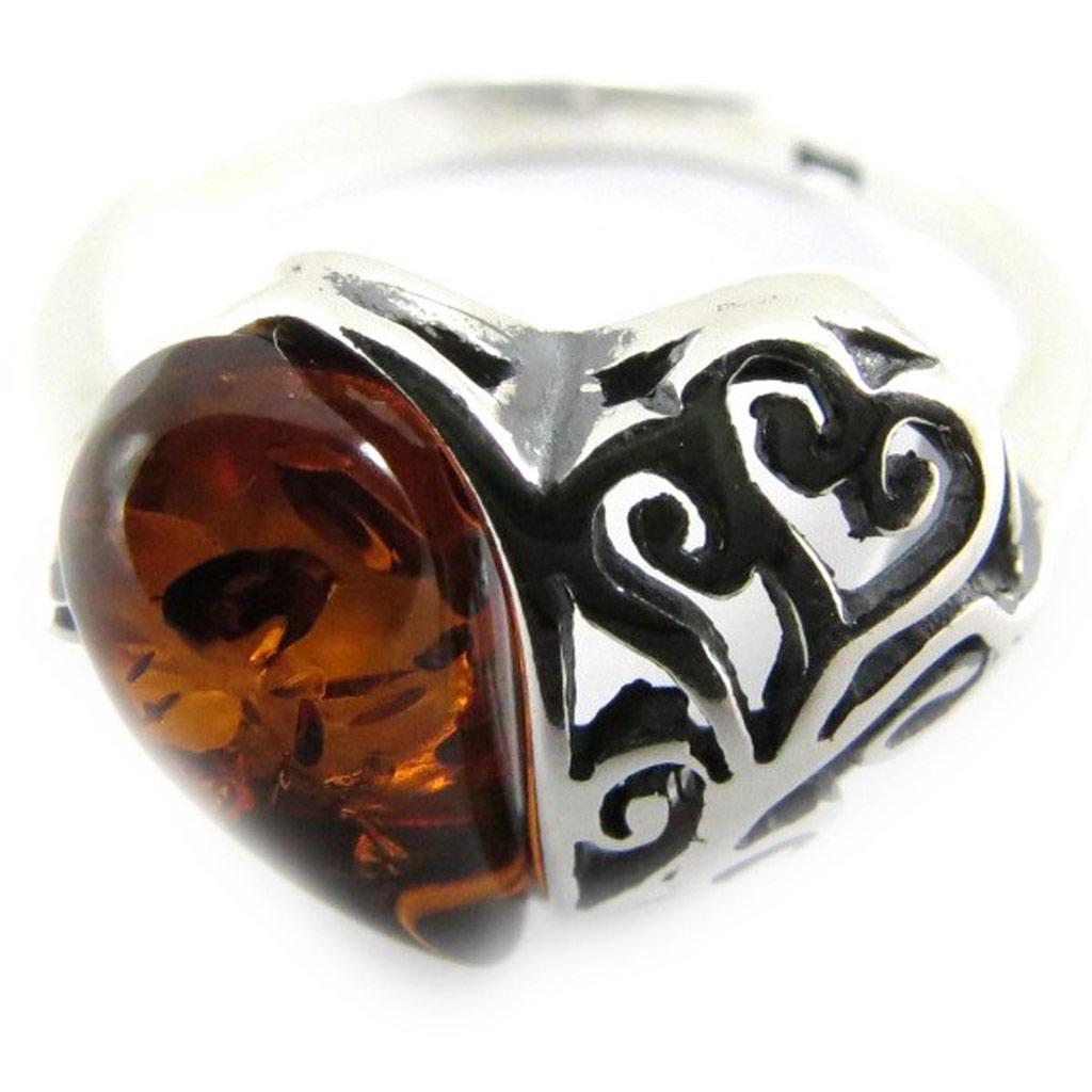 Amber Love 'Inspiration' Silver Ring