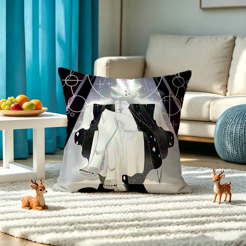 White Diamond Steven Universe Pillow Case Square Double-Sided Sofa Cushion Cover Bedroom Bedside Pillow