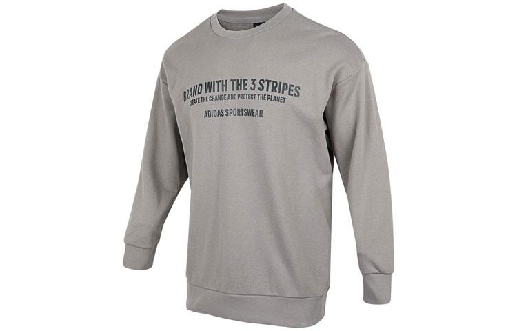 Adidas Sweatshirts Men s Light Gray Crew Neck Moderate Regular HZ7020 L