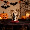 Skeleton Couple Separation Decor And Hand Ornament, with Rose Base, Durable Hands Heart Ornament Resin Gothic Skull Wedding Decor, for Halloween
