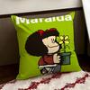Cartoon MMafalda Cushion Cover Reversible Soft Durable Pillow Cover Home  Car MultiScene Use for Daily Comfort