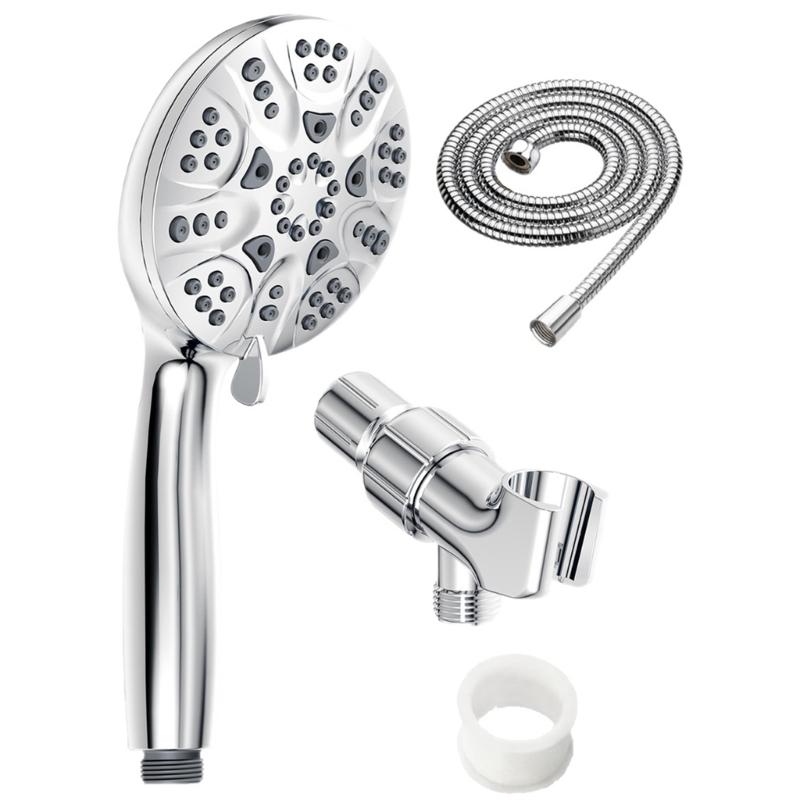 6 Function Shower Head With Electroplated Finish For Modern Bathroom ABS Handheld Shower Sprayer 1