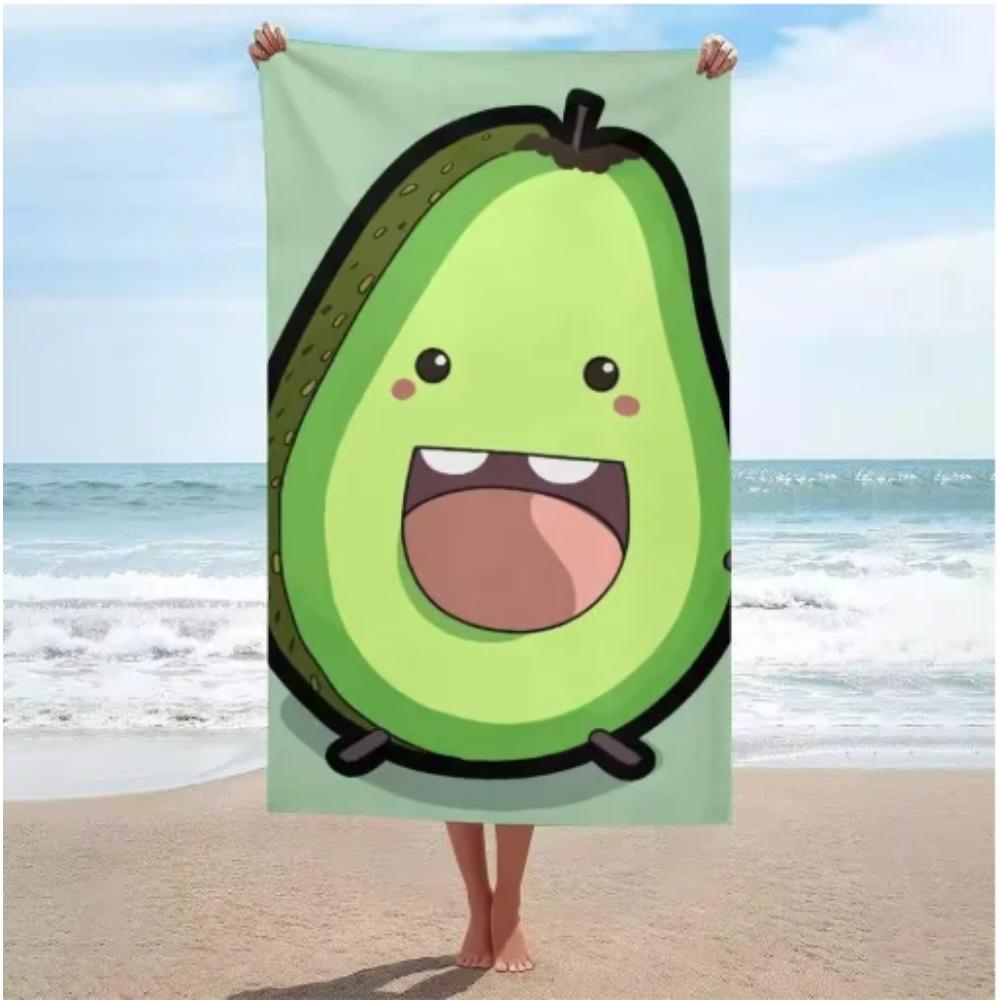 Cartoon Fruit Beach Towel, Large Size, Quick Dry, Soft, for Summer Holiday, Swim, Yoga, Beach Trip Beach Towel Towels Bathroom